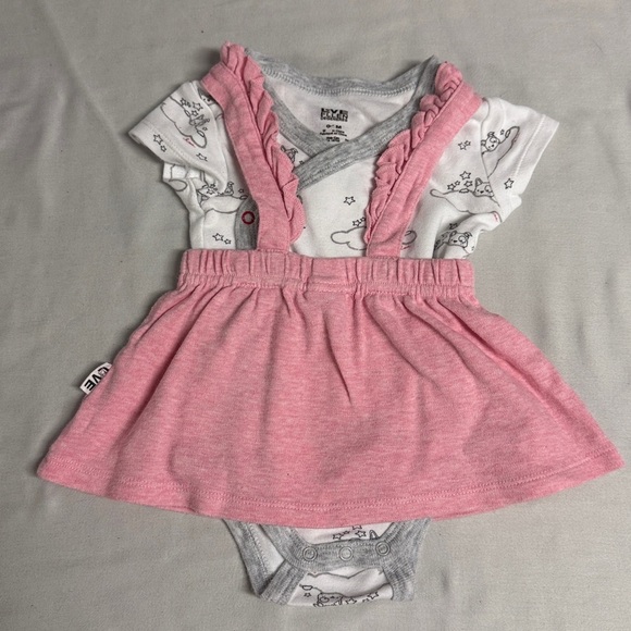 Ellen Degeneres Pink and Gray Baby Outfit - dress and short sleeve onesie - Picture 3 of 4